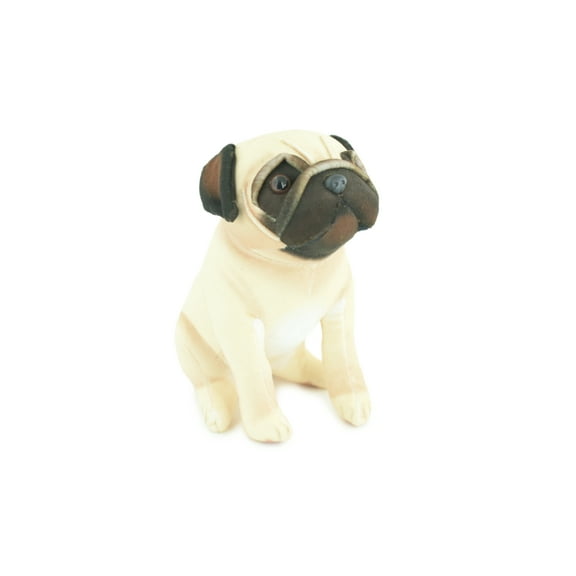 Pug Dog, Stuffed Animal Sitting, Plush Puppy, K9, Canine, Cute, Realistic Figure, Educational, Toy, Kids, Gift, 6 1/2 Inches, WR30 BB227