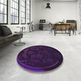 thumbnail image 4 of Ahgly Company Machine Washable Indoor Square Transitional Deep Purple Area Rugs, 7' Square, 4 of 7