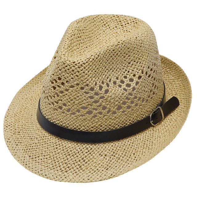 56-58 cm circunferencia del sombrero hebilla de cuero para hombres y mujeres sombrero de paja de jazz sombrero para el sol cubierta de protección solar sombrero de playa para la cara sombrero para el