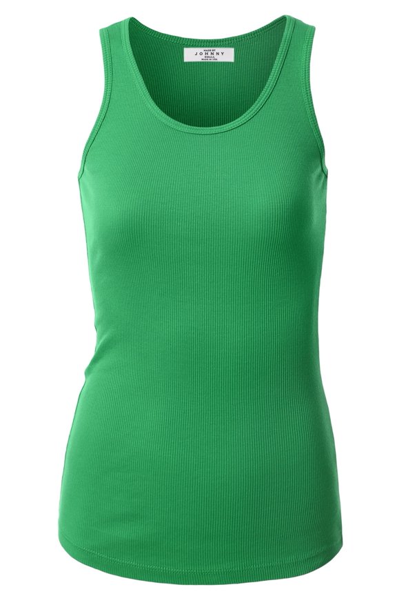 MBJ Womens Casual Basic Soft Active Fitted Rib U Neck Tank Top ( S - XL )