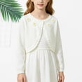 thumbnail image 5 of Girls Cardigan Cotton Soft Lightweight Bolero Shrug Knit Sweater Crop Jacket Teen Girls Button Front School Uniform shawl, 5 of 5