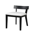 thumbnail image 4 of Modern Black-Finish Wood & White Glossy PU Leather Upholstered Dining Chairs Set of 2, 4 of 6