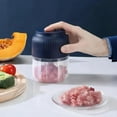 thumbnail image 6 of Electric Garlic Chopper, Mini Portable Veggie Cutter, USB Rechargeable Chopper with Stainless Steel Blades, One-Touch Mini Kitchen Helper, Easy to Clean, For Vegetables (Blue*2, 4 Blades), 6 of 10