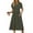 *Army Green, variant on ClodeEU Dresses for Women ,Short Sleeve Petal Sleeve Dress ，Round Neck A-Line Midi Dresses with Pockets Army Green,Womens Plus L
