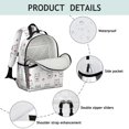 thumbnail image 4 of White Cat and Heart White Pattern Cute School Backpack Bag for School with Padded Back and Adjustable Shoulder Straps 15.25"x11.5"x5.25", 4 of 5