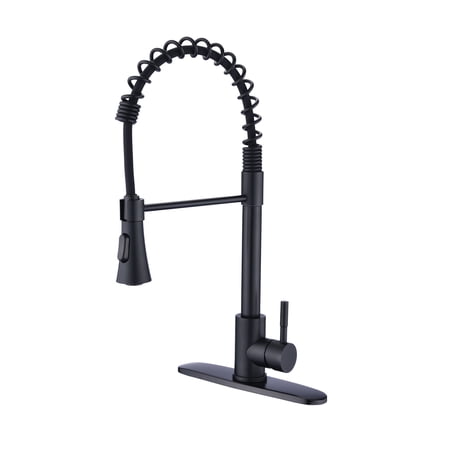 CoSoTower Commercial Kitchen Sink Faucet with Deck Plate Matte Black