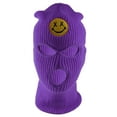thumbnail image 2 of Gravity Threads Smile Face 3-Hole Ski Mask - Cross Eye - Purple, 2 of 4