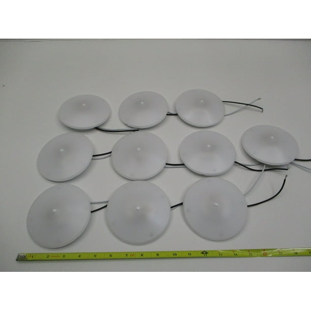 (10) White LED 4.5 inch Round Camper RV Trailer Utility Dome Lights