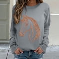 thumbnail image 4 of Sweaters For Women Horse Print Hoodless Sweatshirt Riding Horse Lover Long Sleeve Crew Neck Pullover Tops Casual Loose Shirts Warm Soft For Fall And Winter Xl Womens Sweaters, 4 of 7