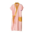 thumbnail image 2 of Yutk Christmas Pajamas Pants Women's Lovers Gauze Bath Towel Wearable Sleeveless Bathrobe Pink Xl, 2 of 3
