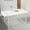 White+Silver, variant on JUFU 55" Dining Table, Rectangular Wood-Look MDF Top, Black Metal Legs for Kitchen & Dining Room