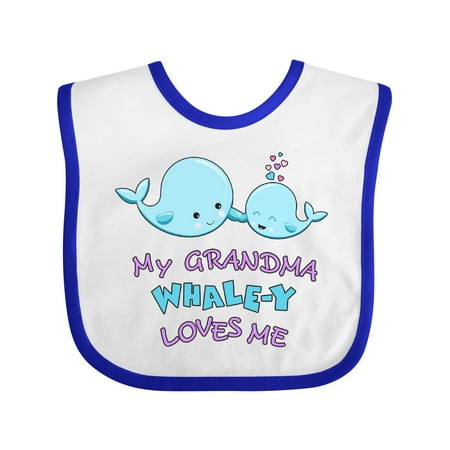 

Inktastic My Grandma Whale-y Loves Me Gift Baby Boy or Baby Girl Bib