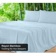 thumbnail image 2 of Royale Linens Bamboo Queen Flat Sheets Only - Cooling Sheets - Organic Viscose Derived from Bamboo - Queen Size Flat Sheet Only - Top Sheet - Breathable & Silky Bedding (Queen, Lake Blue), 2 of 9