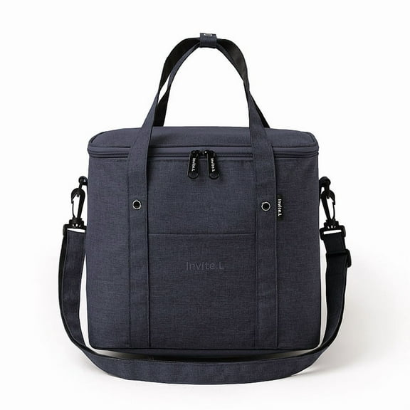 1 Pack Insulated Reusable Grocery Bags -Thermal Bags for Hot & Cold Food, Shopping, Picnics, Food Delivery, Navy Blue