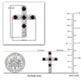 thumbnail image 3 of Dazzlingrock Collection Round Garnet 5 Stone Religious Cross Screwback Stud Earrings for Women (Color Red, Moderately Included) in 14K White Gold, 3 of 4