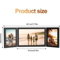 thumbnail image 2 of UniVerse  3 Picture Frame, 3.5x5 & 5x8 Triple Folding Hinged Photo Frames, Rustic Wood Desk Family Photo Collage Stand Vertical on Tabletop for Birthday Family Lover Gift (Black), 2 of 14