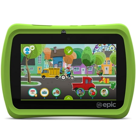 LeapFrog Epic 7-Inch Touchscreen Kids Tablet with 1.3 GHz Quad-Core Processor, 16GB Memory, and Android OS, Green