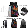 thumbnail image 6 of Yuyamidu Colorful Butterfly Backpacks for Girls Book Bags Ages 12-15 Middle School Supplies Girls Backpack Cats Bookbag with Strap Primary School Bag, 6 of 6