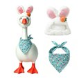thumbnail image 2 of AZXY Easter Porch Goose Outfit, Plush Fuzzy Bunny Ear Hat with Carrot Decoration Set,Goose Costume for 23 Inch Cement Plastic Lawn Goose Statue, Easter Spring Decor, Outdoor Yard Garden Home Decor, 2 of 7