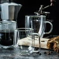thumbnail image 4 of YSH 2PCS 350ml Heat Resistant High Borosilicate Glass Mug Double Wall Glass Coffee Cup with Handle Milk Water Cup Clear Cups, 4 of 7