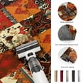 thumbnail image 5 of 5ft Round Rug Boho Vintage Area Rugs for Living Room Bedroom Washable Non Slip Circle Rug Low Pile Brown Ethnic Middle Century Geometric Indoor Floor Carpet for Kitchen Entryway Office Dining Room, 5 of 9