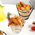 thumbnail image 3 of Viveous French Fries Stand Cone Basket: Fry Chips Basket Holder Metal Wire Snack Appetizer Serving Rack Display Rack for Kitchen Restaurant Buffet, 3 of 11