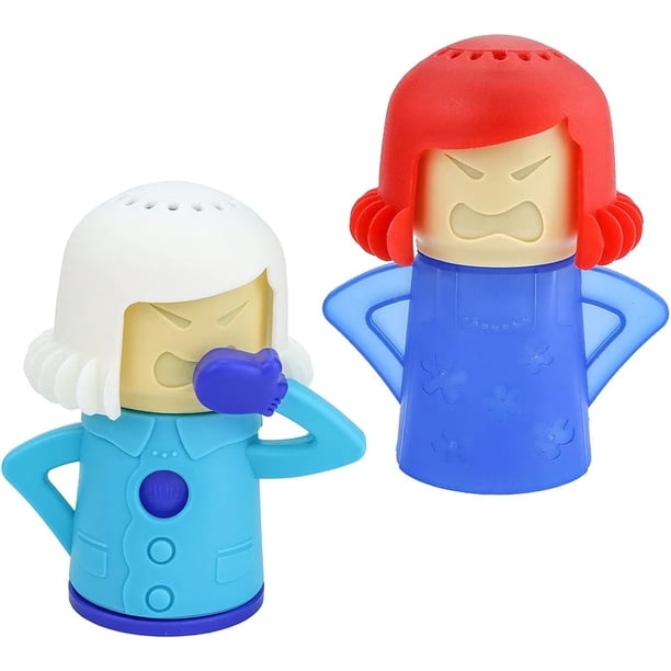 Limpiador de microondas Angry Mom y absorbente de olores del congelador Chilly Mama, 2 herramientas de cocina (Steaming Mama y Fridge Mama)