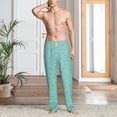 thumbnail image 4 of Salouo Teal Turquoise Glitter Print Pajama Pants for Men, Lounge Pants Elastic Waistband Casual Men's sleepwear Loungewear Sleep Pajama Pant -Large, 4 of 7