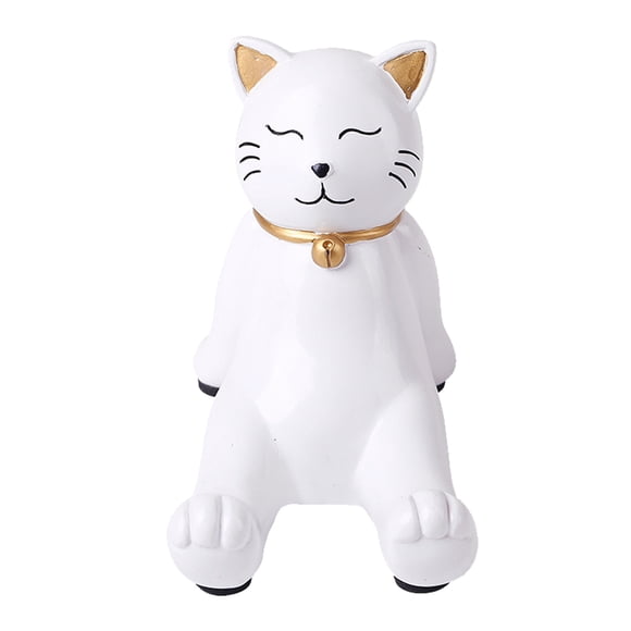 Advancent Soporte para teléfono Resina creativa Durable Soportes lisos Estante de oficina Regalo de Acción de Gracias Novia Amigo cercano Almacenamiento y organización del hogar gatito