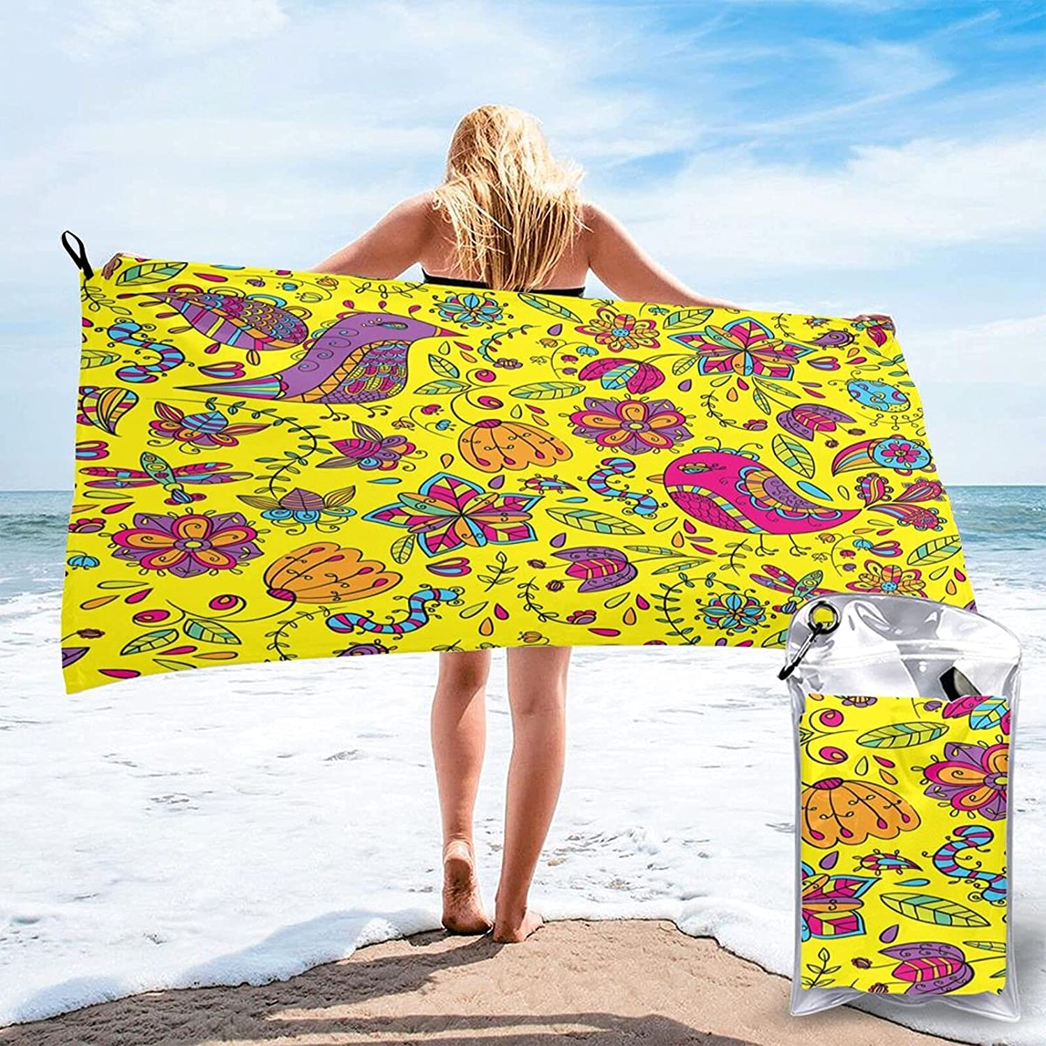 Microfiber Quick Drying Beach Towel Cat Resting On A Brick Wall In A