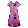 thumbnail image 3 of Fridja Robe d'Été pour Femme Vintage Ample à Col en V Imprimée à Manches Courtes Longueur Genou Robe Midi, 3 of 6