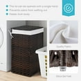 thumbnail image 3 of NiamVelo Bamboo Laundry Basket 90L Handwoven Foldable Laundry Hamper with Lid, 2 Removable Liner & 6 Laundry Bags, Brown, 3 of 7