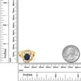 thumbnail image 3 of Gem Stone King 3.02 Ct Oval Blue Sapphire 18K Yellow Gold Plated Silver Ring (Size 7), 3 of 3