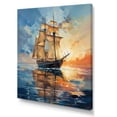 thumbnail image 2 of Designart "Sailboat Abstract Maritime Euphony I" Nautical & Beach Canvas Print, 2 of 5