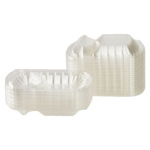 Karat OPS Lid for 36oz PP Plastic Microwaveable Black Take Out Box, 2 Compartment - 300 ct