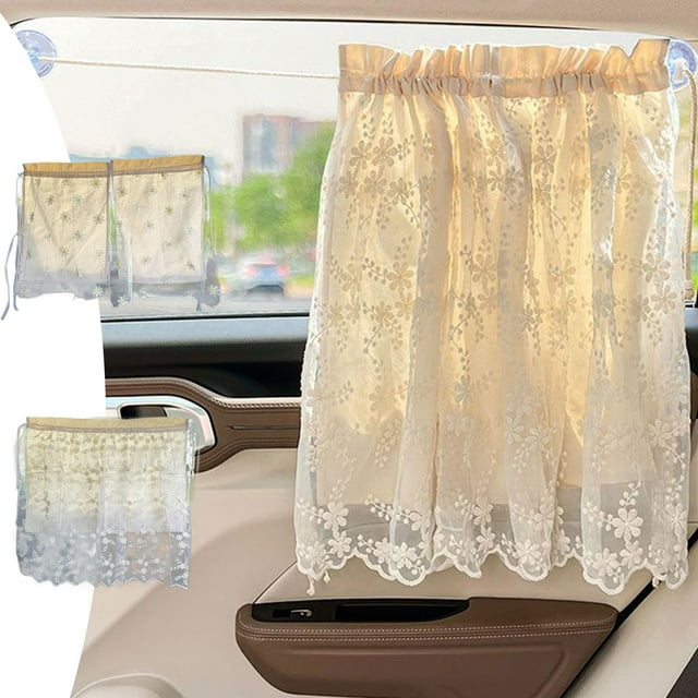 Car Sunshade for Side Windows - Lace Embroidery Design for Privacy & UV Protection