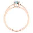 thumbnail image 4 of 1 ctw Solitaire Anniversary Ring for Women | Oval Cut Natural Aquamarine | Hyperallergenic Solid 18K Rose Gold, 4 of 5