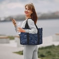 thumbnail image 5 of Travel Duffle Bag Dark Blue Paisley Travel Tote Bags Carry on Luggage Waterproof Weekender Bags with Top Handle Adjustable Shoulde Strap for Travel Gym, 5 of 5