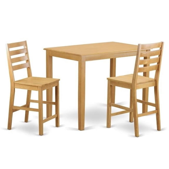 Yarmouth Counter Height Pub Table & 2 Dining Chair, Oak