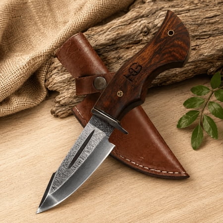 Handmade Damascus Hunting Knife 10 Heavy Duty Fixed Blade Outdoor Camping Hunter HandiGo USA