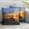 thumbnail image 3 of Orinice Birds Sunset Graphic Decorative Cushion Throw Pillow Cover for Home Couch Sofa, Soft and Durable All Year Round, 1PC 18x18in, 3 of 5