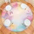 thumbnail image 2 of Colorful Floral Pattern Round Fitted Tablecloth with Elastic Edge,Dining Table Cover Waterproof,Outdoor Round Tablecloth for Camping,Dining,Indoor and Outdoor, 2 of 7