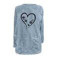 thumbnail image 2 of Maplenight Fleece Pullover Sweatshirt for Women Fuzzy Heart Graphic Longline Cozy Winter Warm Tunic Tops with Pockets, 2 of 3