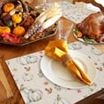 thumbnail image 6 of Fall Placemats Set of 6 White Pumpkin Place Mats Thanksgiving Placemat Autumn Maple Leaf Linen Table Mats for Dining Kitchen Table Holiday Dinner Party Home Fall Decorations 13x19 Inch, 6 of 8