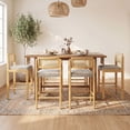 thumbnail image 4 of Dayalane Modern Coastal Rattan Counter Height Bar Stools Set of 4, Upholstered Kitchen Island Stools with Cane Back, Bar Chairs for Dining Rooms with Solid Wood Frame, Gray, 4 of 10