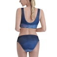 thumbnail image 3 of Picia Retro Blue Glitter Women's High Waisted Bikini Scoop Neck Swimsuit Two Pieces Bathing Suit-XX-Large, 3 of 8