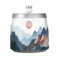 thumbnail image 7 of Yayeee Ashtray with Lid for Cigarette Smokeless Stainless Steel Home Ash Holder, Art Mountain and Sun Pattern, 7 of 7