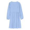 thumbnail image 6 of Women's Dress Fall Long Puff Sleeve Bow Tie Front Babydoll A Line Pleated Cute Mini Tunic Dresses Y2K Peplum Dress, 6 of 7