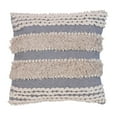 thumbnail image 2 of Adiv 18 x 18 Handcrafted Soft Shaggy Cotton Accent Throw Pillow, Woven Yarn, Beige, Gray- Saltoro Sherpi, 2 of 7
