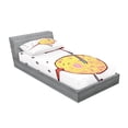 thumbnail image 2 of Ambesonne Cartoon Fitted Sheet & Pillow Sham Set, Humor Fish, Twinxl, Multicolor, 2 of 2